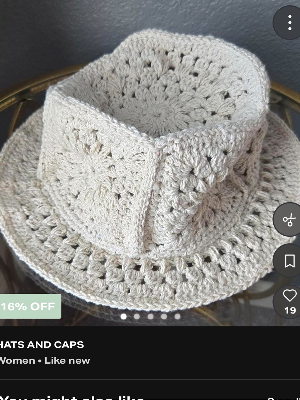 Crocheted Women’s Sun Hat in Cream – Lightweight Boho Style